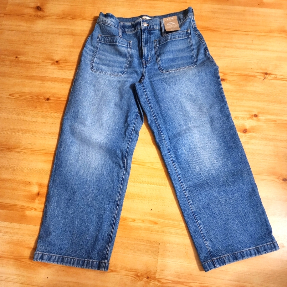 Madewell High Rise Wide Leg Denim Blue Jeans NWT - Picture 2 of 11